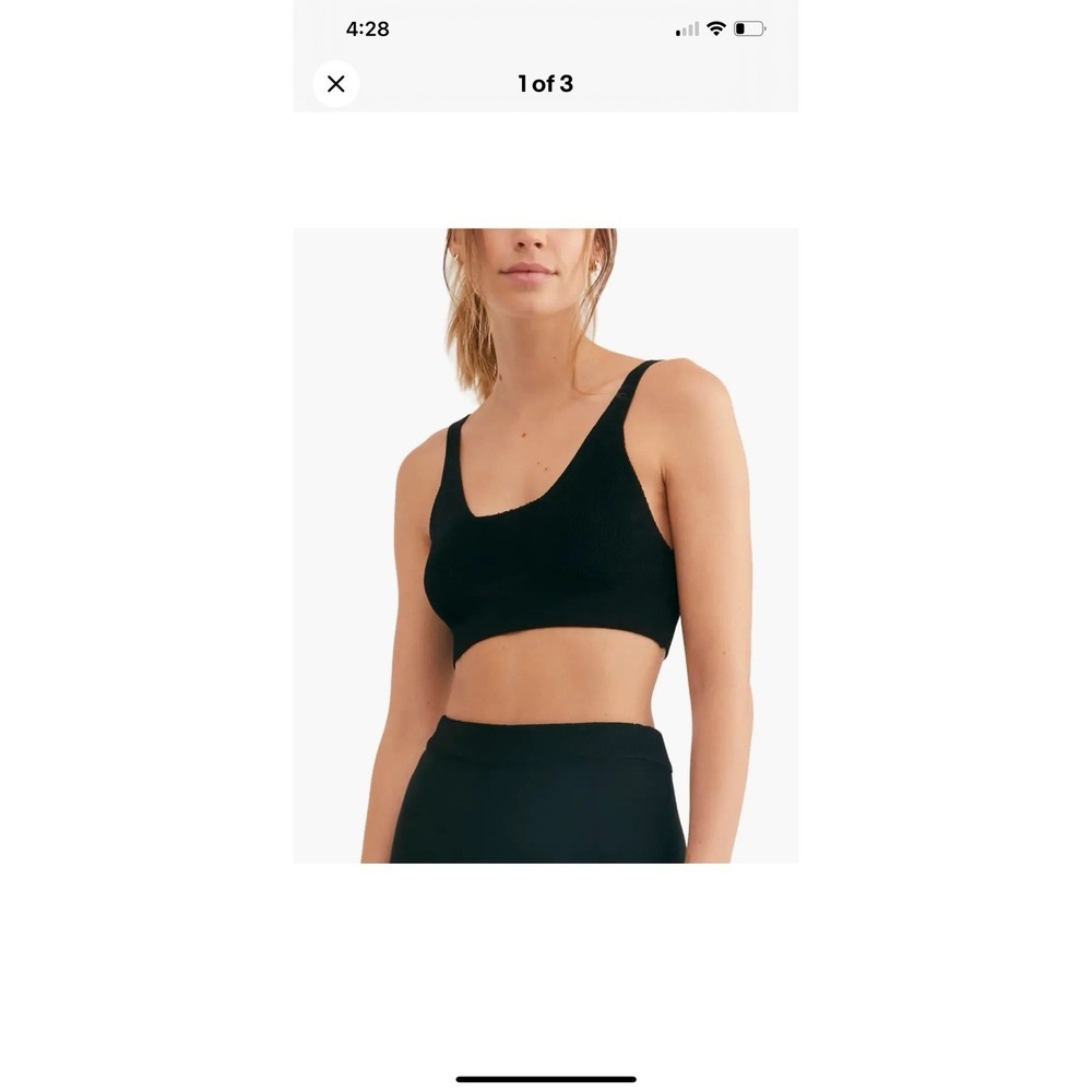 Free People L130552 Womens Black Show Off Cropped Top Size M